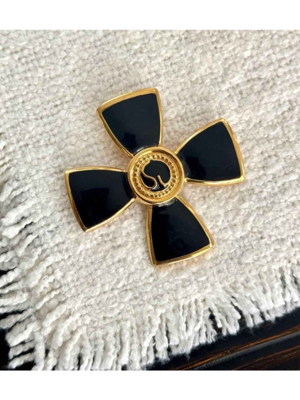 ICONIC! St John Knits Large Logo Pendant and Brooch For Suits Jewelry